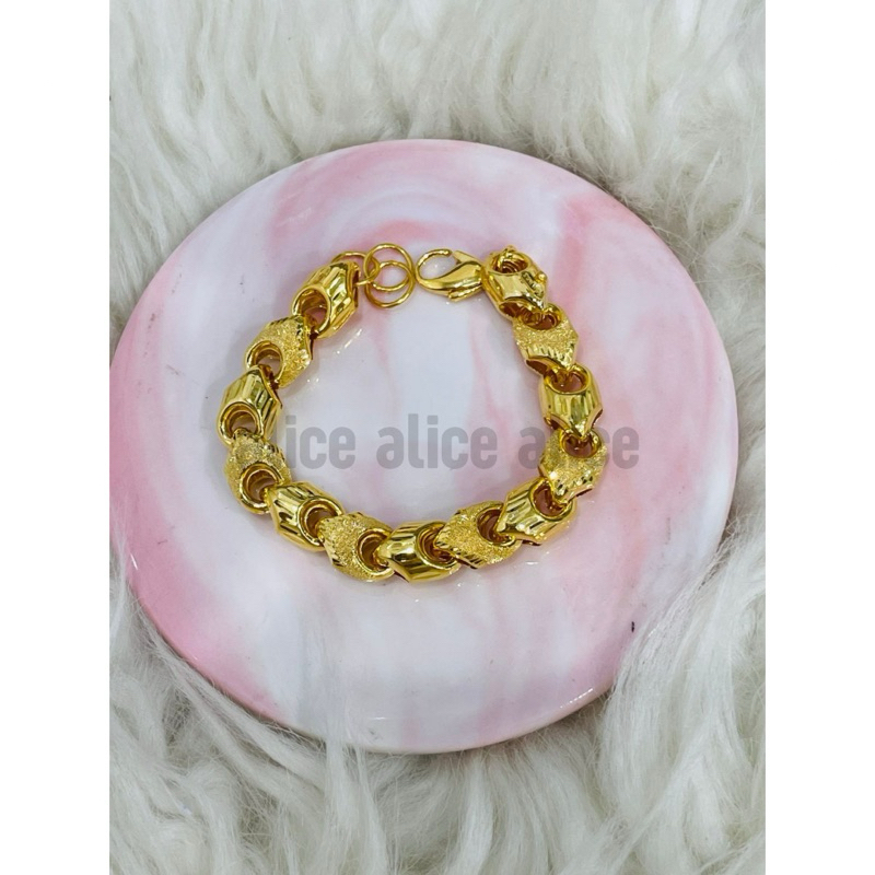 gelang satelit bambu simple emas asli kadar 700