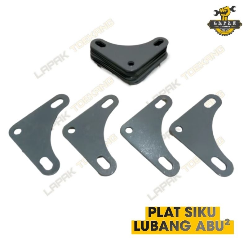 Besi Plat Siku Lubang Warna Abu-Abu 4x4