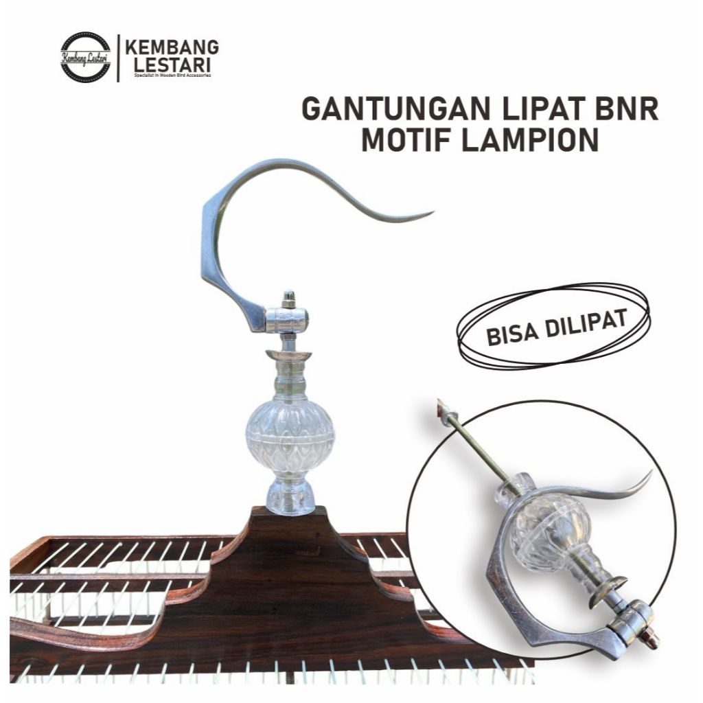 Gantungan Lipat BNR Plus Pion Bening Lampion Warna Gantungan Sangkar Kandang Burung Kacer Kenari