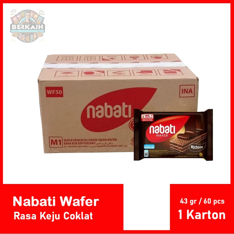 

Nabati Wafer Coklat 43gr / 1 Karton / 60 pds Besrt Seller Harga grosir / Instan