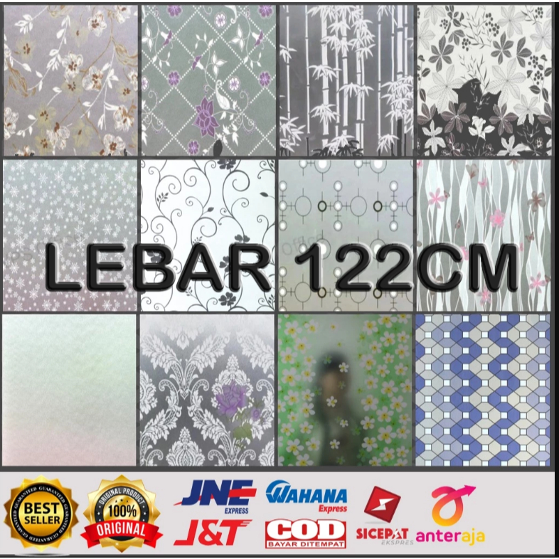 COLA STIKER Kaca Jendela Sanblast Tidak Tembus Pandang Polos/Motif Ukuran 120x50cm