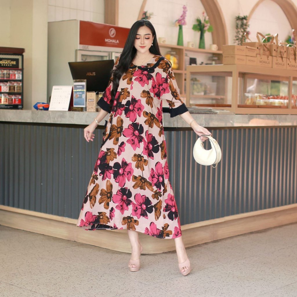 Homedress Batik Daster Arisa Rayon Busui LD 120 Lengan Panjang Tebal - Nyaman