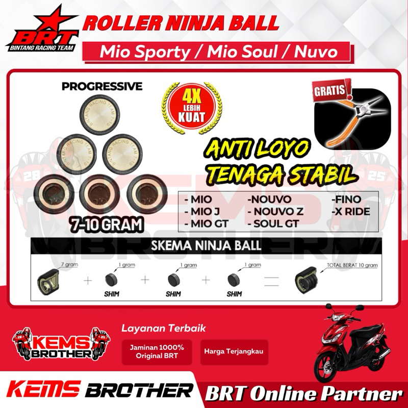 NINJA BALL BRT ROLLER BRT MIO FINO MIO J NOUVO MIO SOUL GT XRIDE SUPER ROLLER BRT ORIGINAL NINJABALL