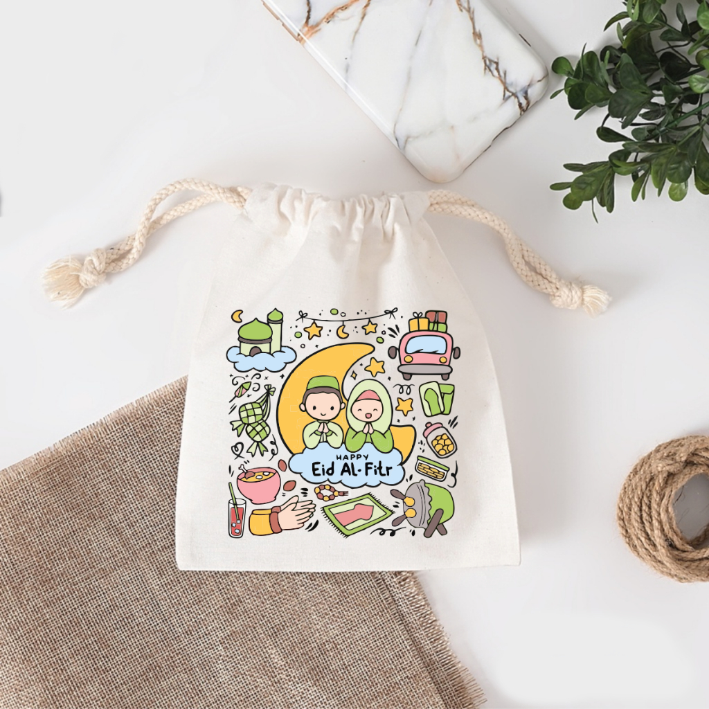 

Amplop Lebaran Bentuk Pouch Premium | THR Lebaran | Pouch Lebaran | Tas Serut THR Lebaran