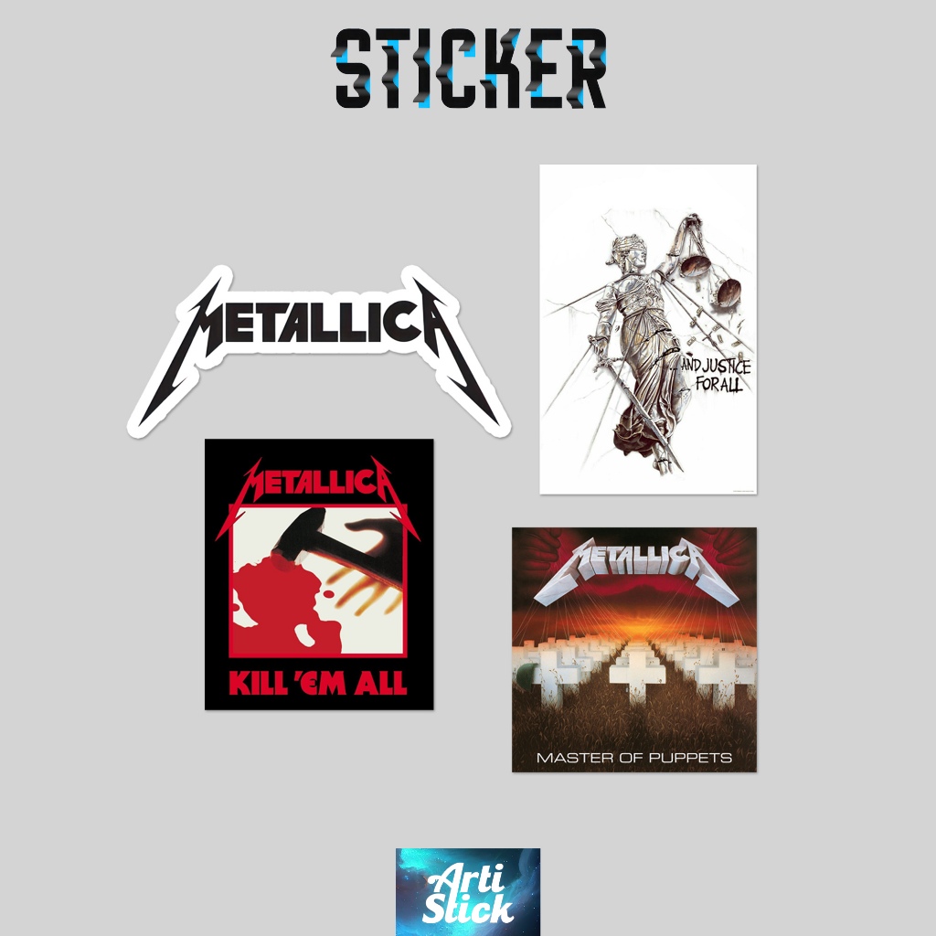 

(4 PCS) Sticker Pack Band Series METALLICA | Vinyl Laminasi anti air | ArtiStick Merch
