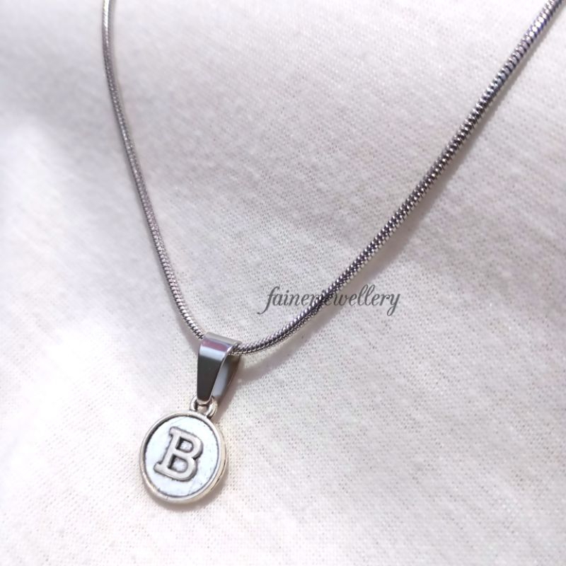 Aksesoris - Kalung Rantai - Kalung Titanium - Kalung Silver - Kalung Bandul Huruf