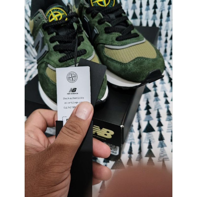 authentic sepatu nb574 x stone island