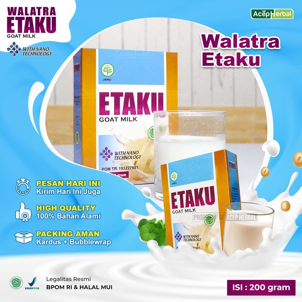 

Promo 1 Box Etaku Goat Milk Susu Kambing Etawa Walatra Etaku Herbal original Paket Nutrisi