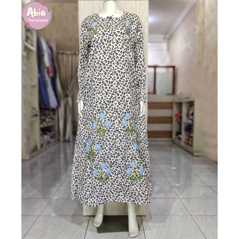 Gamis Katun Jepang Bordir Khas Malang - Busui Friendly