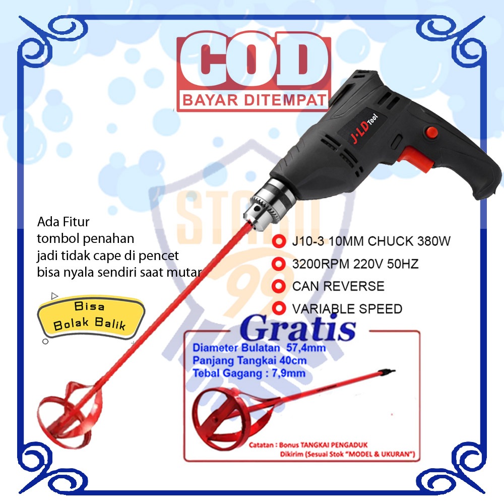 Mesin Bor Listrik Alat Pengaduk Deterjen Mixer Sabun Cuci / Shampo Laundry JLD TOOLS