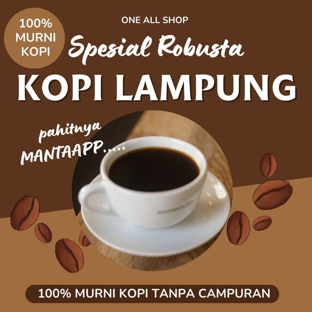 

Bubuk kopi Hitam Lampung Spesial Robusta Kualitas Premium (150gram)