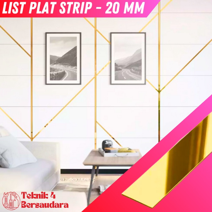 List Plat Strip Mirror Gold Stainless Steel 21 2MM