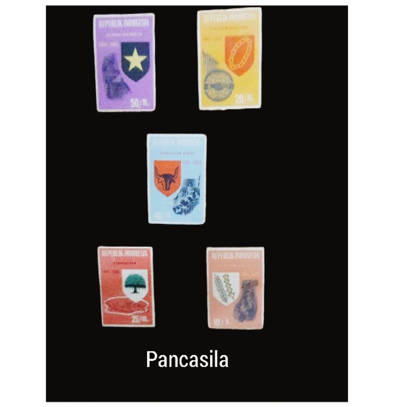 

perangko kuno 1965 pancasila 1 set (5pcs)