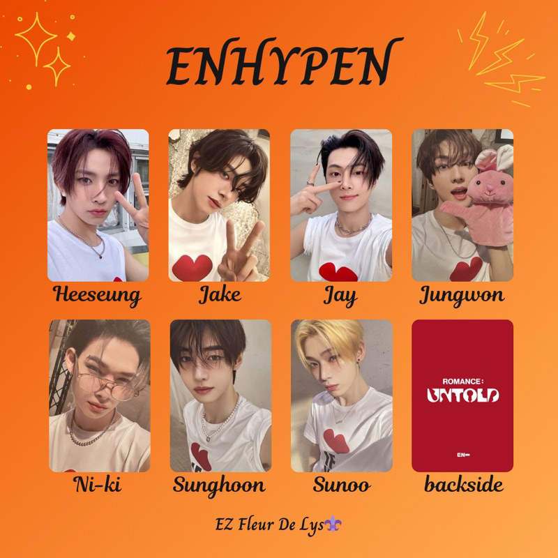 photocard replika pc unofficial En- Enhypen romance untold HEESEUNG JAKE JAY JUNGWON NI-KI SUNGHOON 