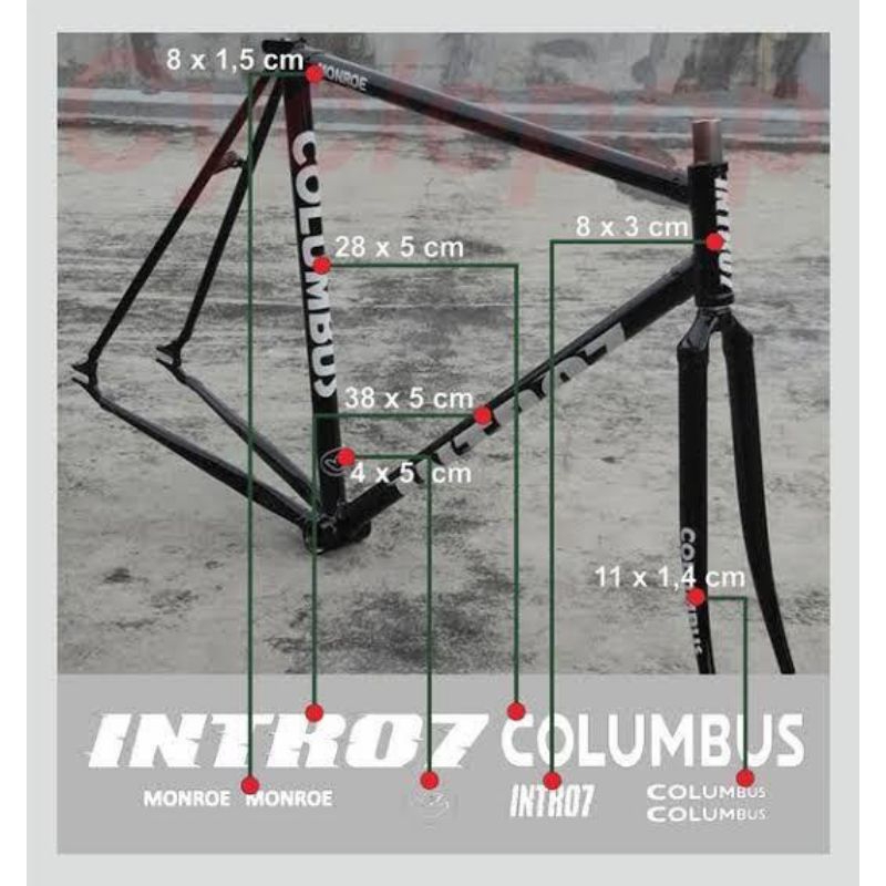 Cutting sticker sepeda Fixie Intro 7 Cutting Sticker Frame Sepeda MTB ROADBIKE