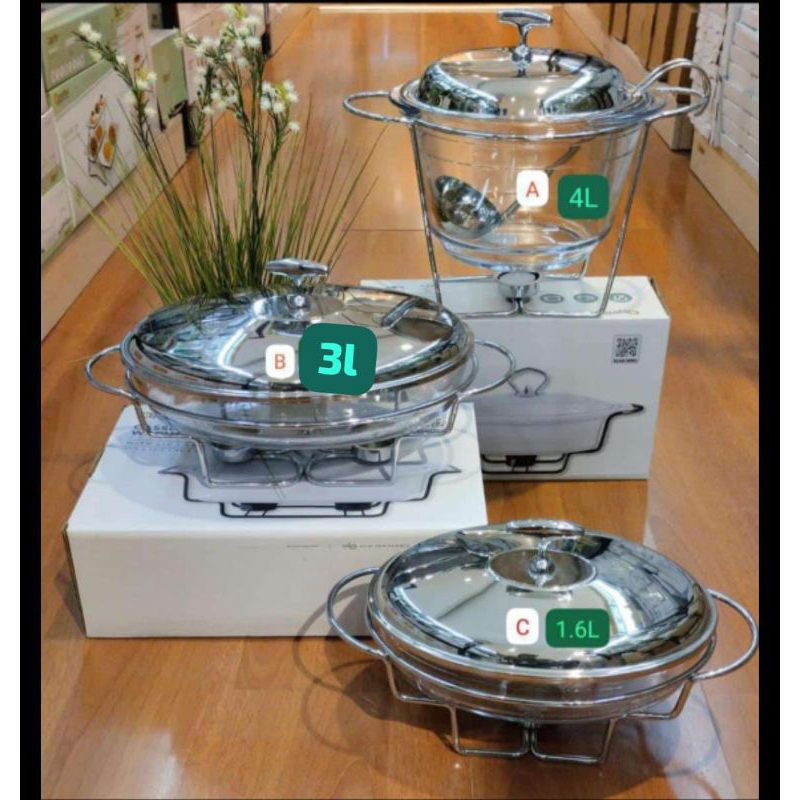 serving set informa/wadah saji dengan tutup informa/prasmanan informa/Casserol warmer