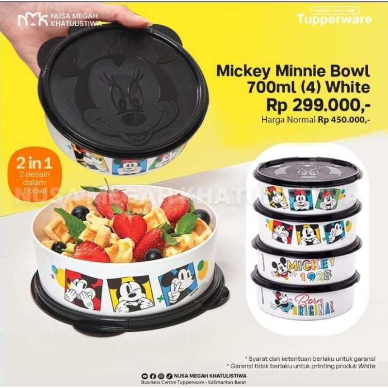Tupperware Mickey Minnie Bowl 2pcs