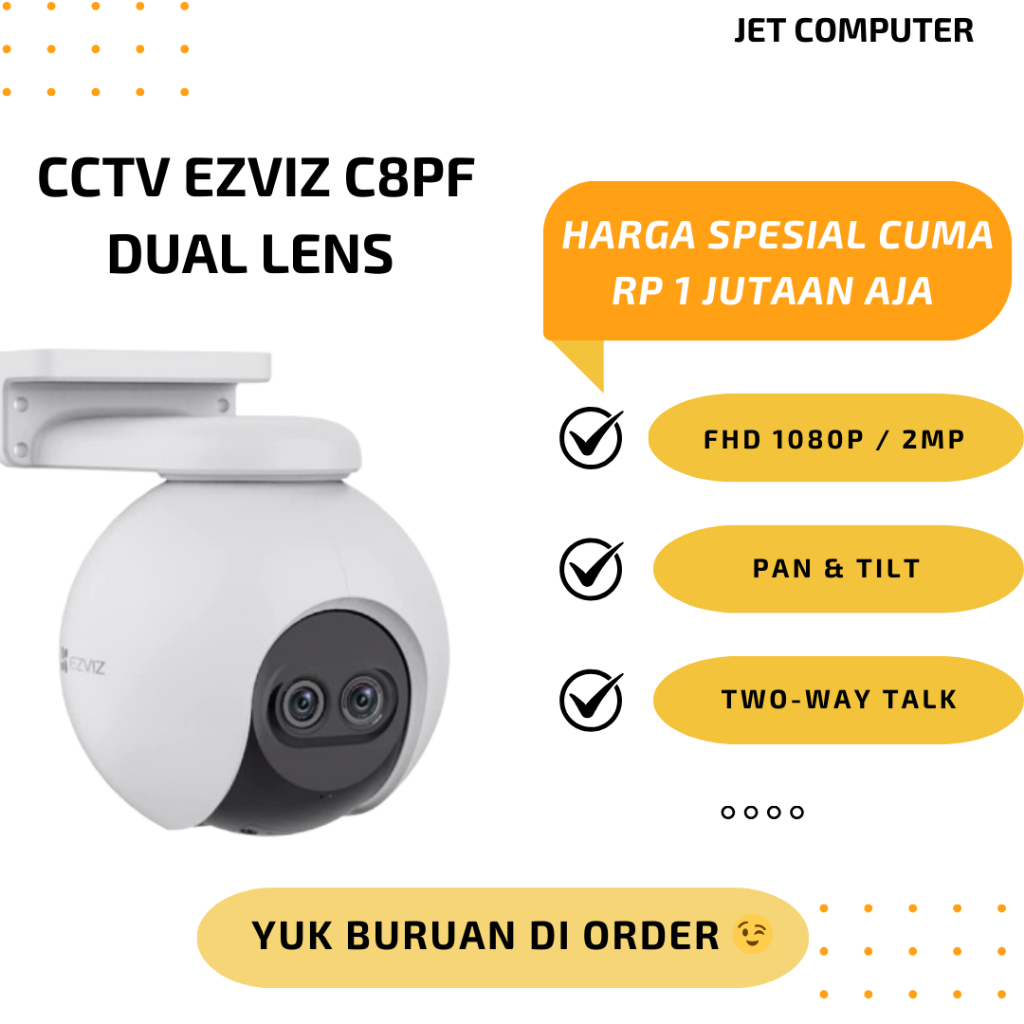 CCTV EZVIZ C8PF DUAL LENS 4MP- IP CAMERA CCTV WIRELESS GARANSI RESMI