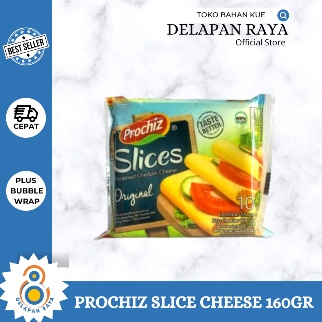 

PROCHIZ SLICE CHEESE 160GR KEJU CHEDDAR LEMBAR -8Raya