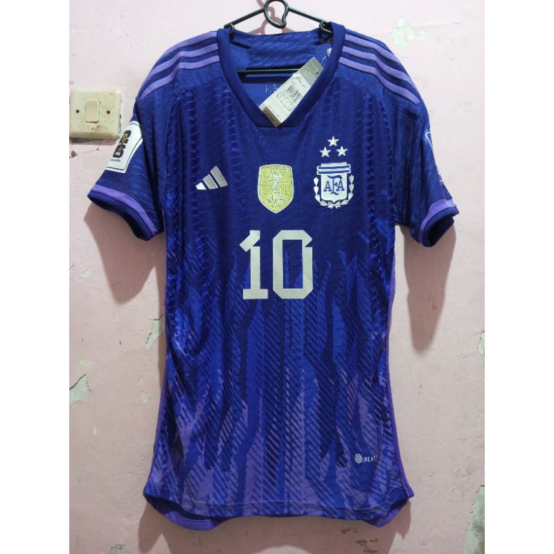 Jersey Argentina 2022 Away Player Issue Bintang 3