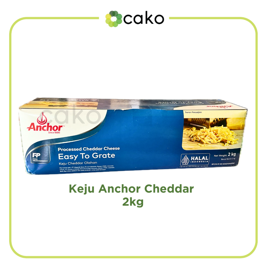 

Keju Anchor Cheddar 2kg / Keju Cheddar Mudah di Parut / Keju Cheddar Olahan