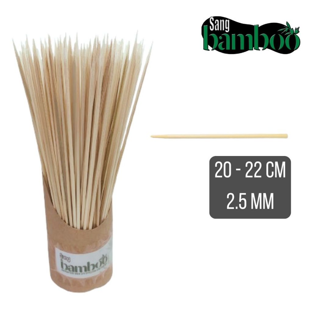 Sangbamboo Tusuk Sate Bambu Ayam Seafood Bakar 200 Gram Untuk Ayam/Seafood/Lok-lok/Sosis Bakar
