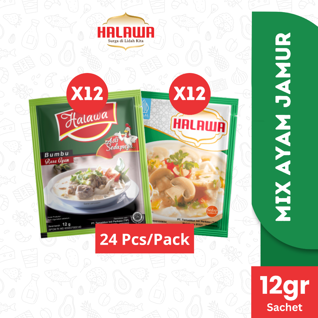 

HALAWA MIX Kaldu Ayam Jamur (24 Pcs) Organik Non MSG