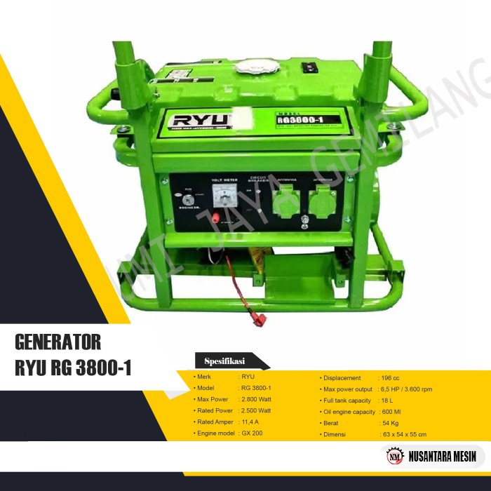 MESIN GENSET / GENERATOR RYU RG 3800-1