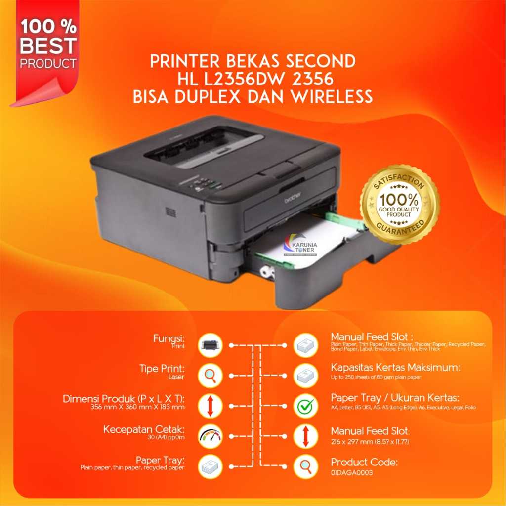 PRINTER BEKAS SECOND HL L2356DW 2356 BISA DUPLEX DAN WIRELESS