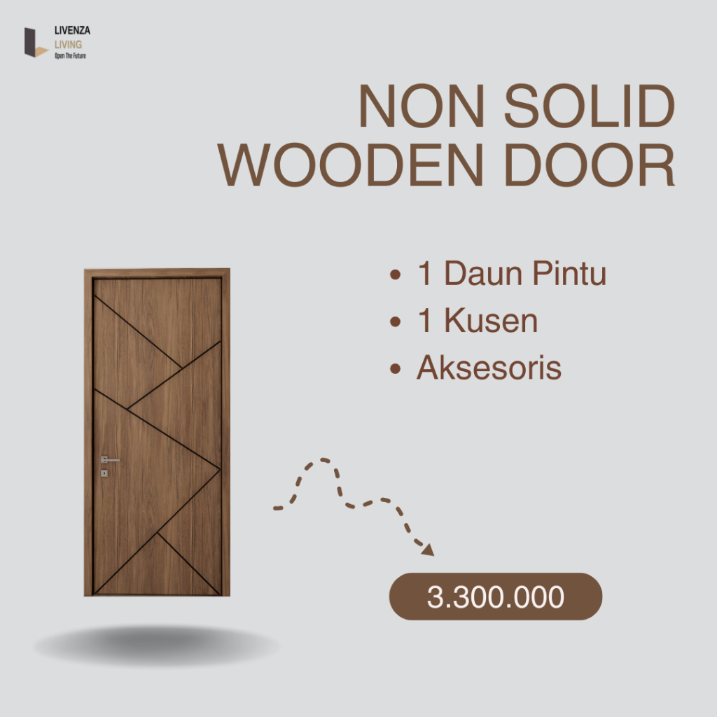 Pintu Kusen Non Solid HPL Custom | Pintu kamar tidur - Cocok Rumah Modern Minimalis