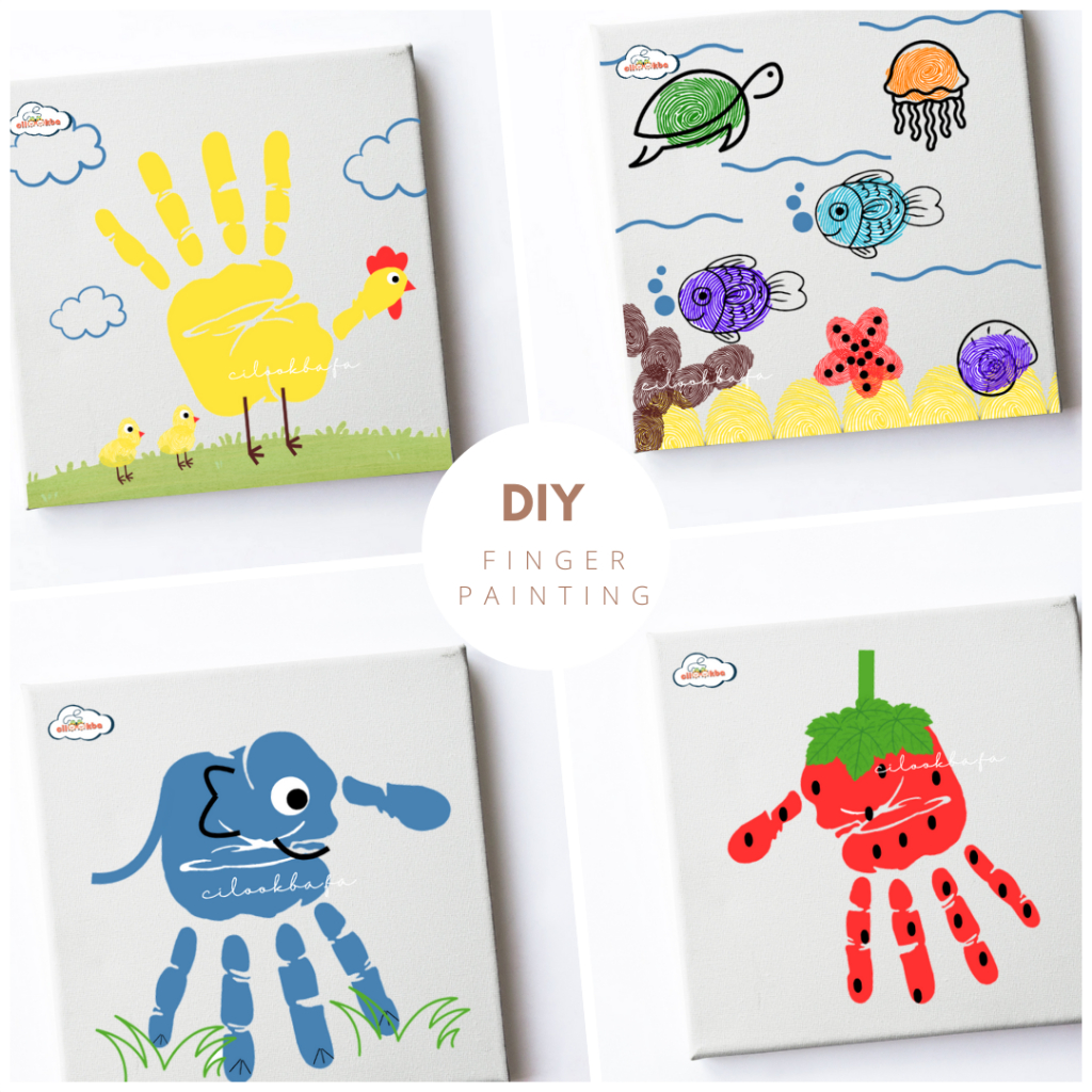

DIY Finger Painting Kit Canvas For Kids Paket Melukis Kanvas Untuk Anak