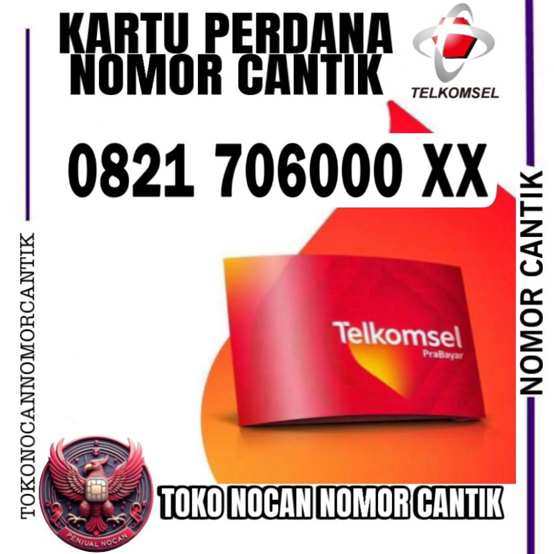 KARTU PERDANA NOMOR CANTIK TELKOMSEL 0822 70 6000 XX