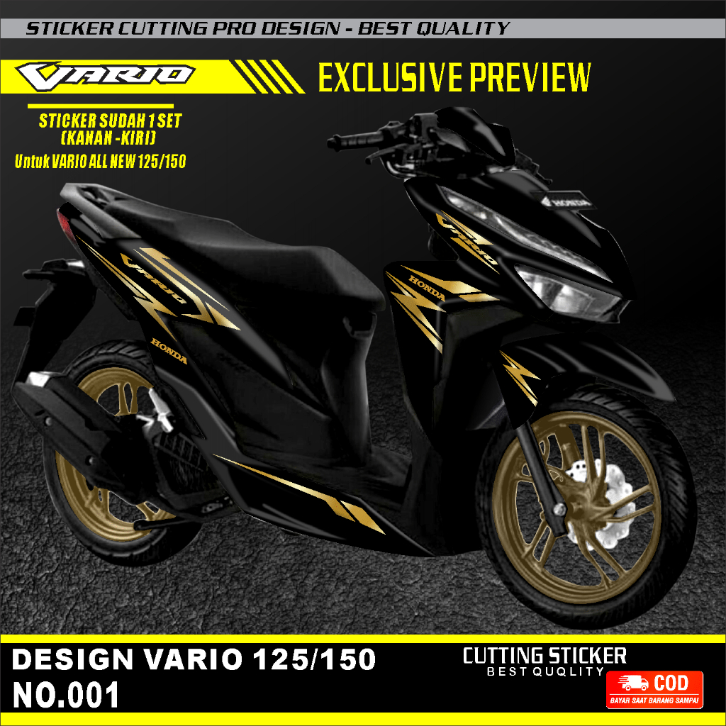 Cutting Sticker - Aksesoris Motor Stiker Honda Vario 125 & 150 New Terbaru 2019 2020 2021