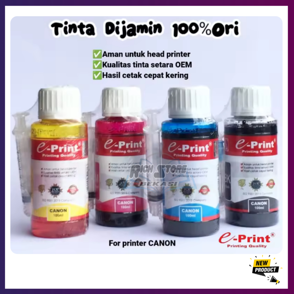 Tinta e-print CANON 100ml (TINTA SUNTIK) | TINTA E PRINT | TINTA PRINTER | TINTA ORI