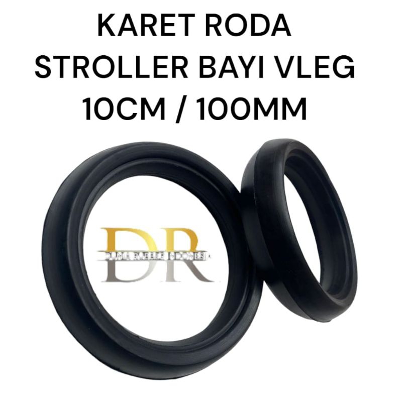 KARET BAN RODA STROLLER BAYI VLEG 10cm / 100mm ( 1 PCS )
