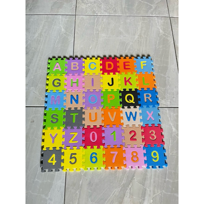 Matras puzzle lantai evamat Angka huruf