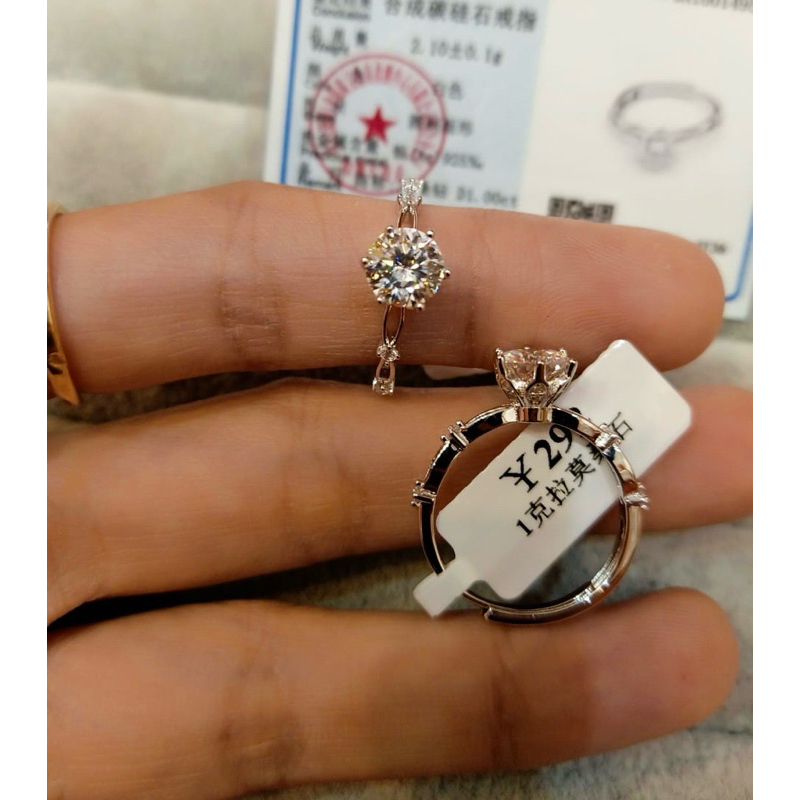 Cincin S925 Berlian Moissanite