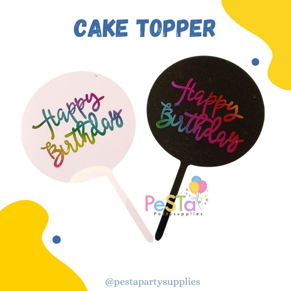 

Hiasan Kue HappyBirthday/Hiasan Tart/Topper Kue/Topper Tart_PeSTaPartySupplies