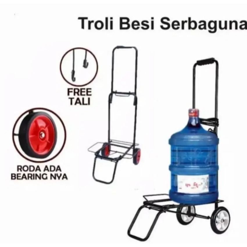 Troli Lipat Serbaguna Troli Barang Galon Gas Koper / Trolley Besi Portable Mini Kuat & Ringan Dengan