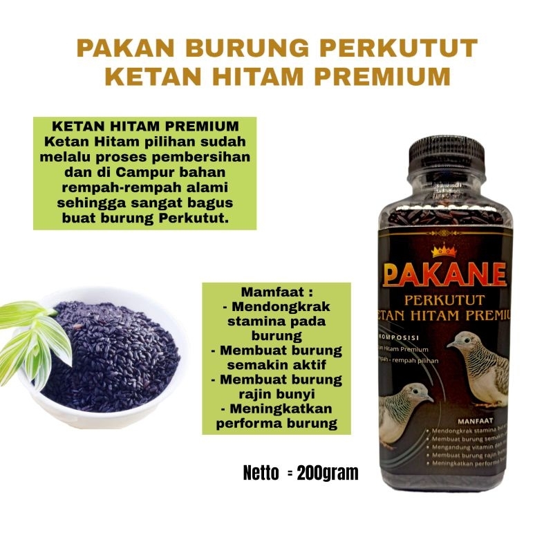 Ketan Hitam Pakan Burung Perkutut || Pakan Kutut Ketan Hitam Premium 200gram