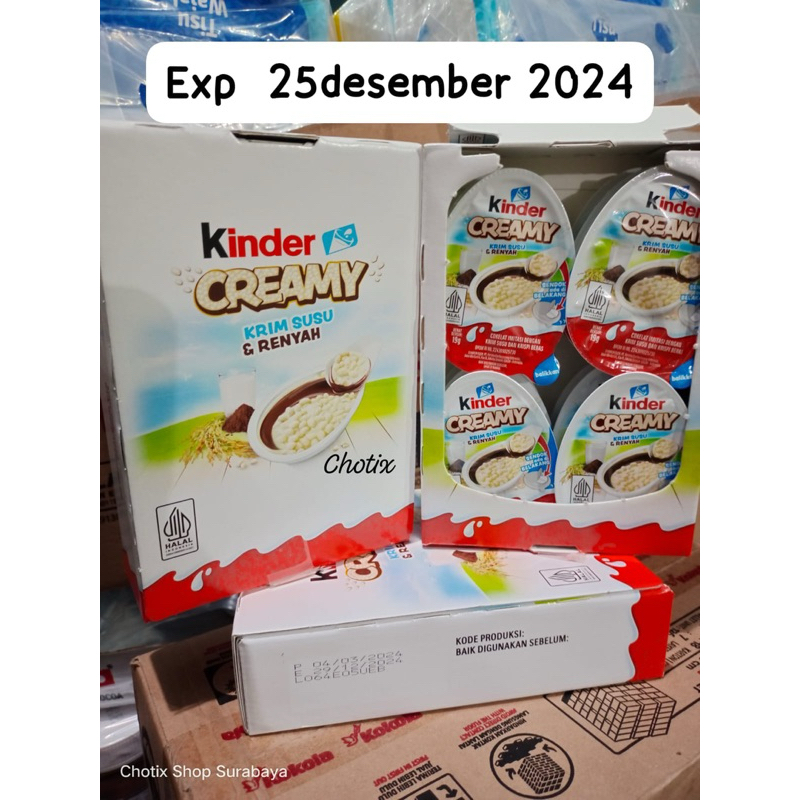 

KINDER CREAMY 1 BOX ISI 12 PCS x 19gr ed DESEMBER 2024