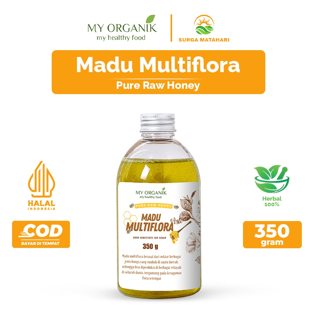 

My Organik Madu Multiflora Murni 350g Asli 100% Organic Premium Quality Pure Raw