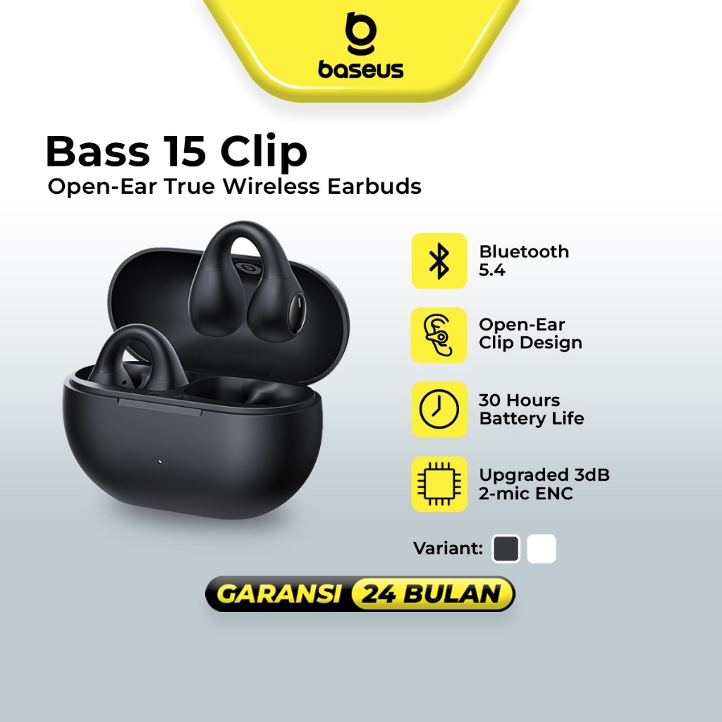 Baseus Bass 15 Clip TWS Earbuds Open-Ear Nirkabel