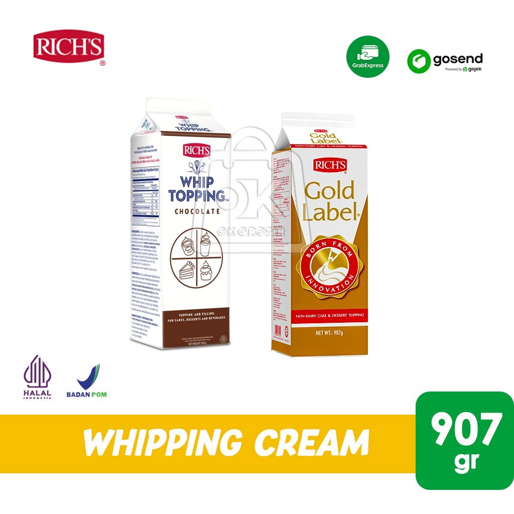 

Richs Gold Label Whipping Cream Non Dairy (907 gr) / Rich / Rich's KHUSUS GOSEND