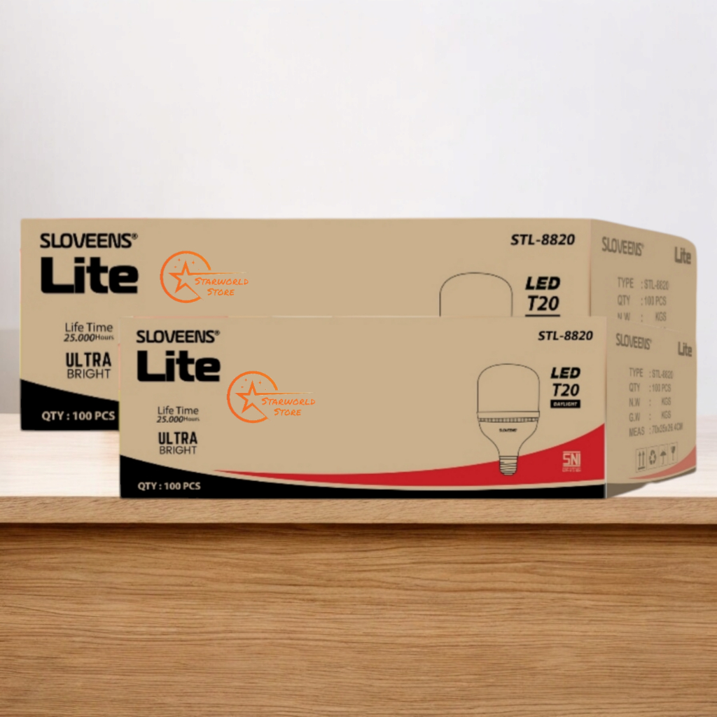 Paket Grosir 2 DUS SLOVEENS Lite Lampu Bohlam LED 20 Watt - ( 200 PCS )