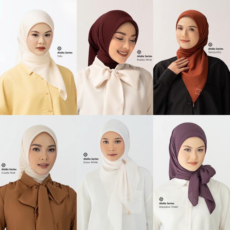 Deenay x Atalia ATALIA SERIES | HIJAB VOAL SEGIEMPAT | JILBAB POLOS JACQCUARD EMBOSSED LOGO MONOGRAM