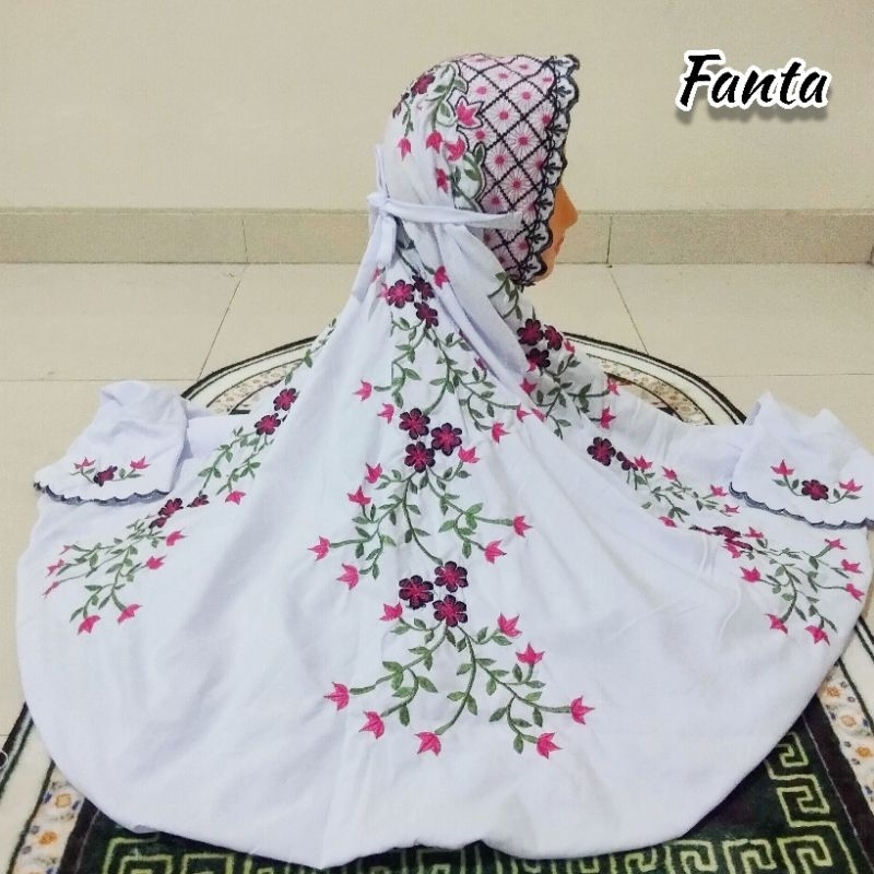 Mukena Dewasa Terusan Bordir Lajuran Polino Mukenah dewasa Bordir Putih  Kudusan Lajur Murah