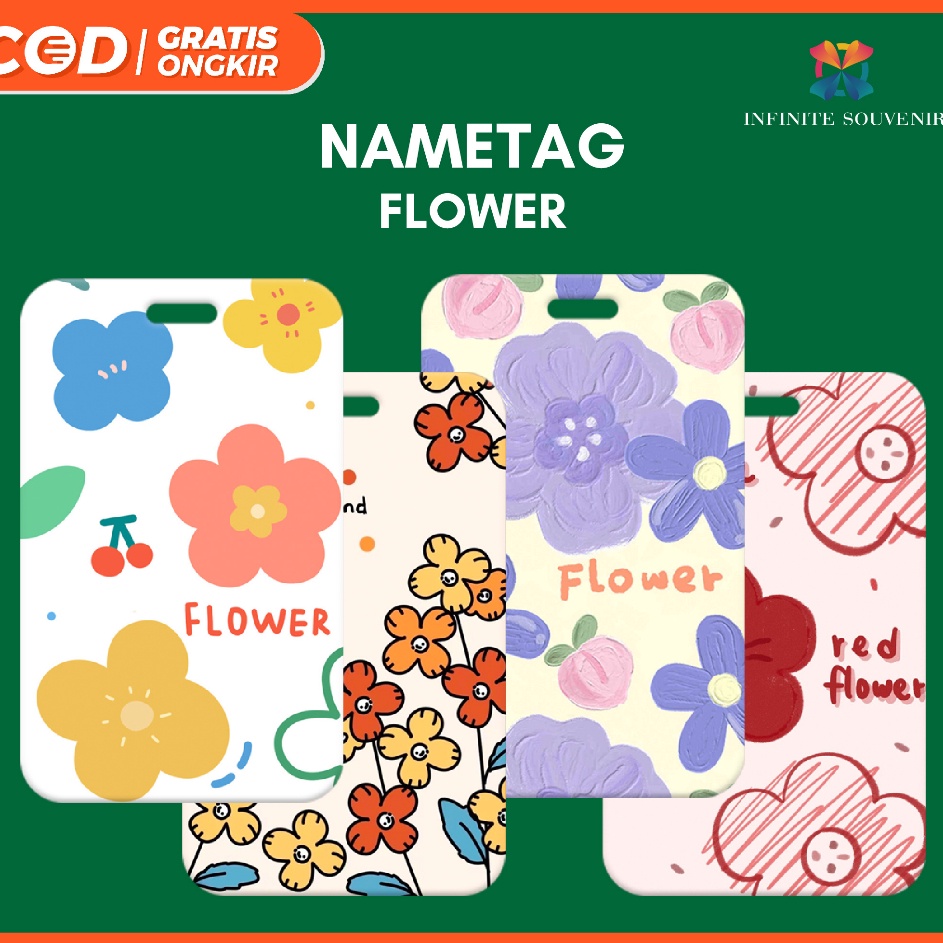 

NEW PROMO N9 Nametag Flowers Tanpa Tali ID CARD HOLDER TEMPAT KARTU SEKOLAH CARD HOLDER BUNGABUNGA
