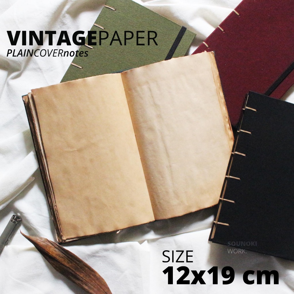 

Notebook Vintage Paper Ukuran 12x19 cm | Cover Polos