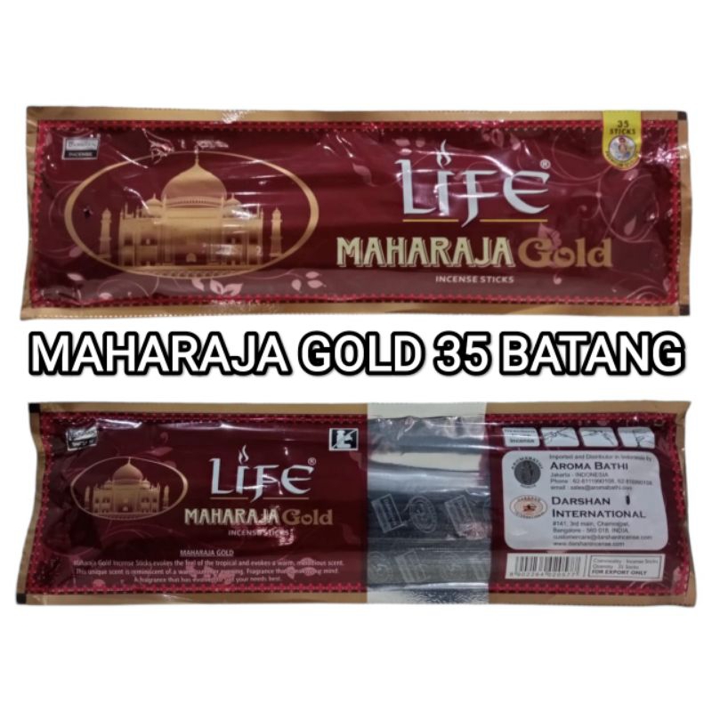 Dupa Life Darshan Maharaja Gold, Dupa Bharat Wasi Isi 35 Sticks (23 cm) Wangi Aromaterapi